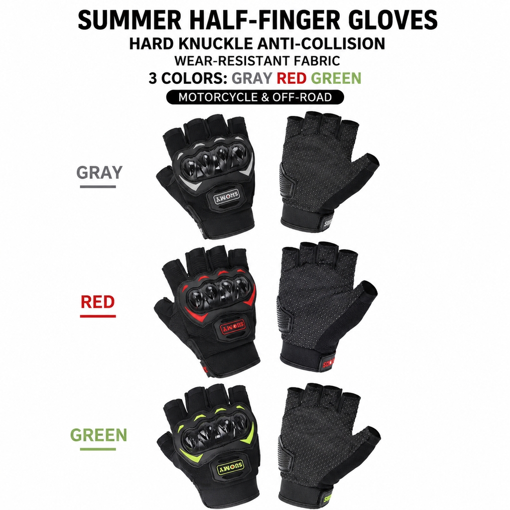 Guanti Estivi da Moto a Mezze  - Motorcycle Glove Knuckle recensione e prezzo